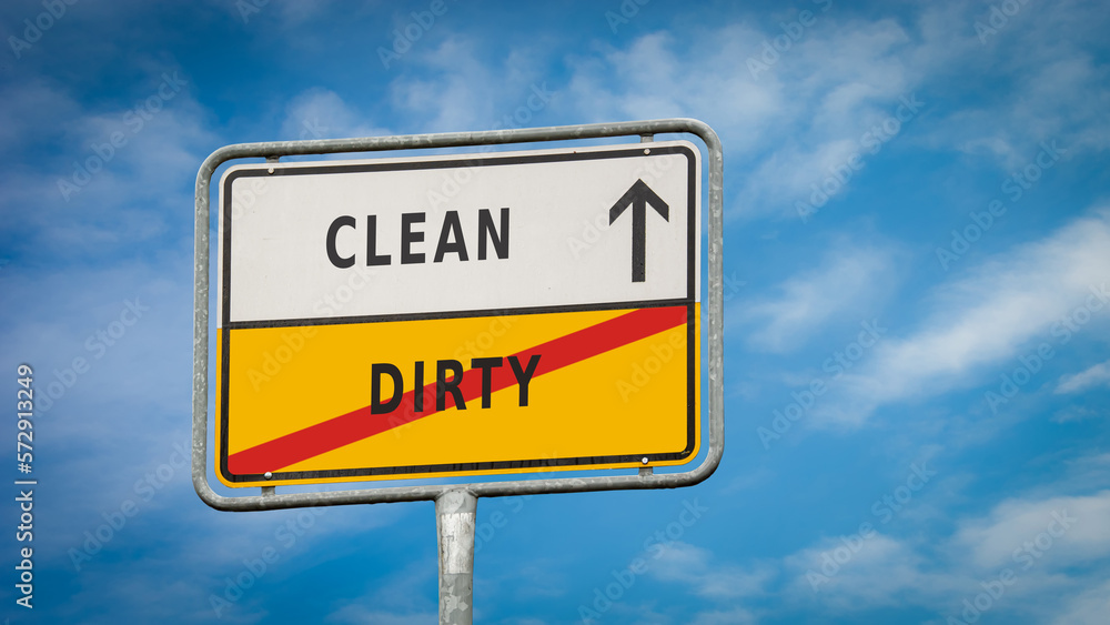 Street Sign Clean versus Dirty Street Sign Clean versus Dirty