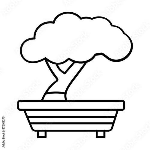 Bonsai plant Vector Icon Fully Editable

