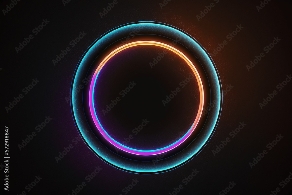 Neon circle banner for graphic rescources or background banner design