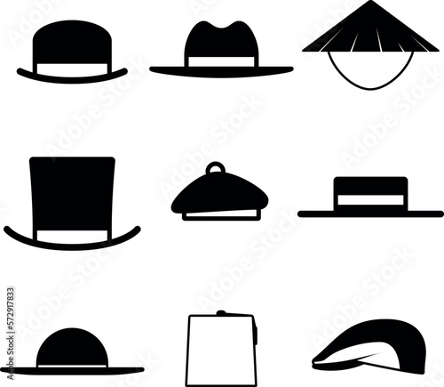Set of various model hats, vector illustration