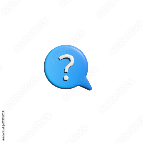 ask question faq 3d icon blue color