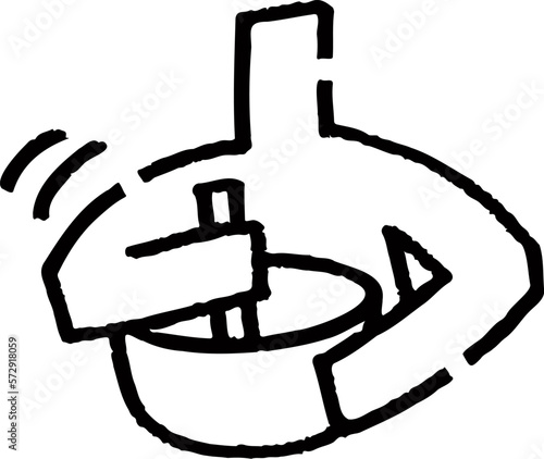 料理をする棒人間。手描きのベクターデータ。