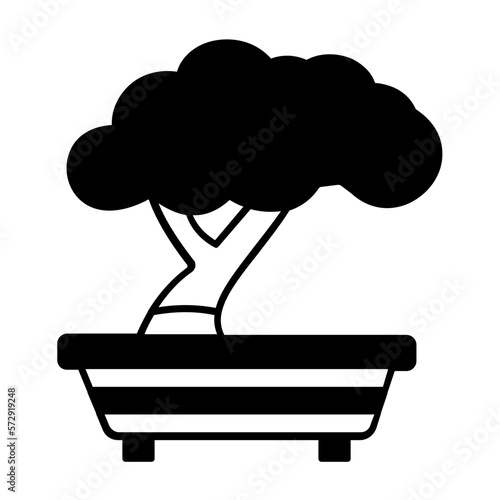 Bonsai plant Vector Icon Fully Editable

