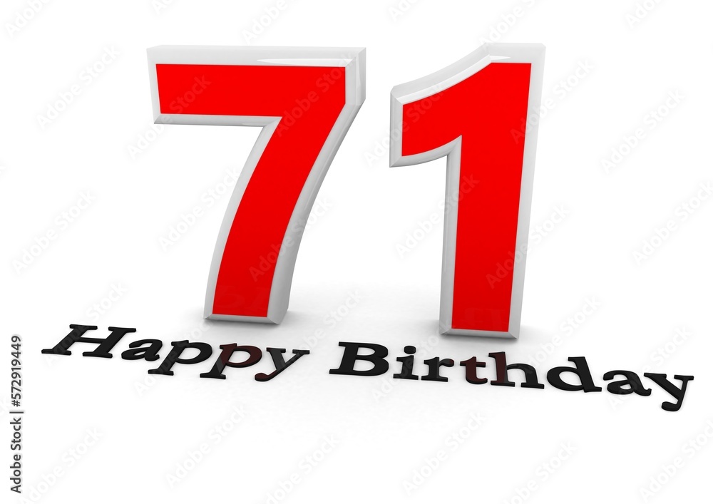 Fototapeta premium 3d Rendering of a number with Happy Birthday