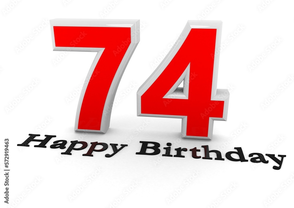 Obraz premium 3d Rendering of a number with Happy Birthday
