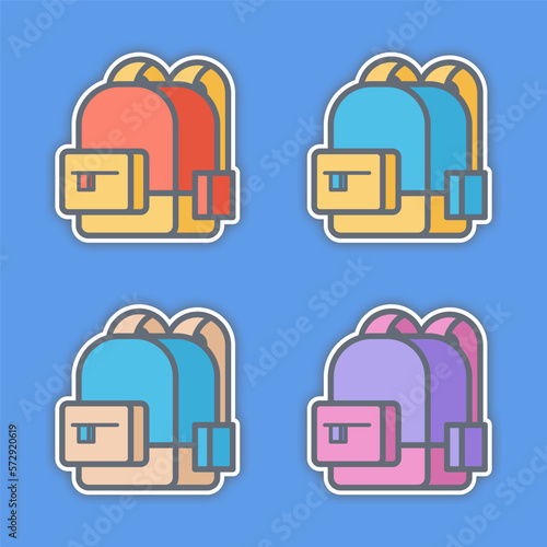 Backpack sticker vector illustration