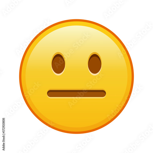 Neutral facial expression Large size of yellow emoji smile