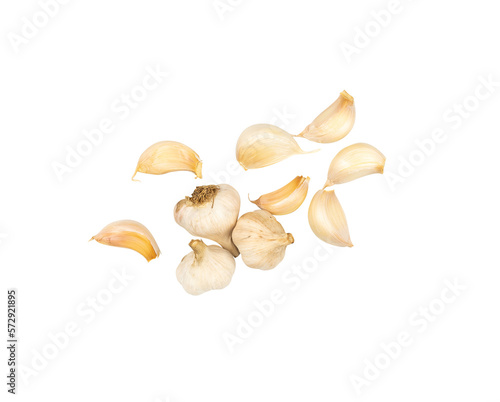Photos Top view of garlic isolated