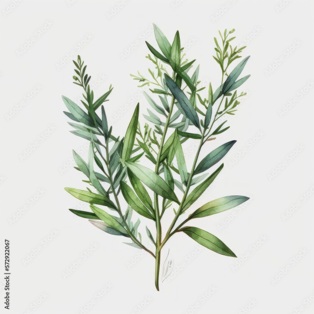 Fototapeta premium Dessin de plante aromatique - Estragon
