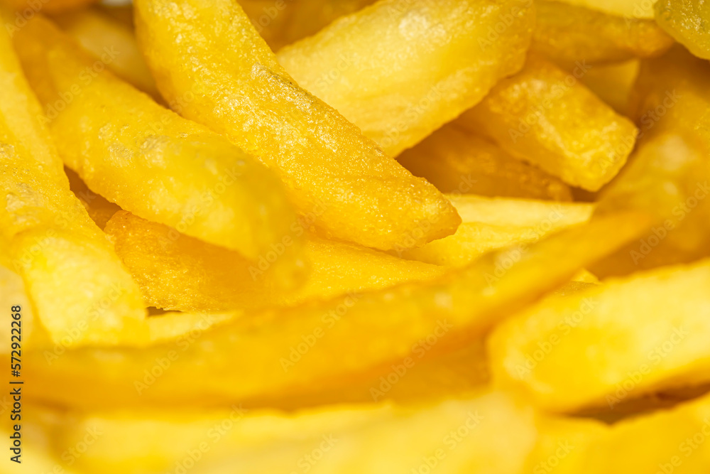 Selective focus, shallow depth of field, macro photography, close up of french fries cut out Selective focus, shallow depth of field, macro photography, close up of french fries cut out