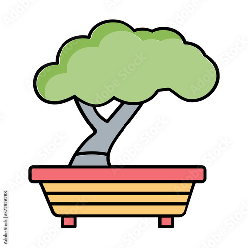 Bonsai plant Vector Icon Fully Editable

