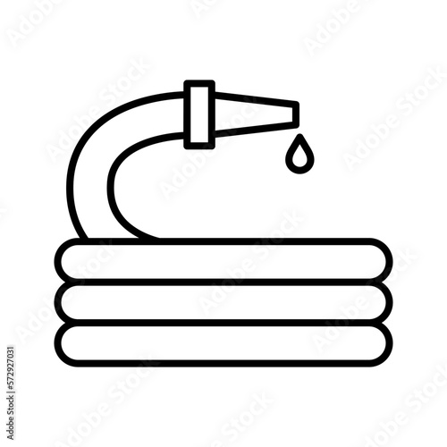 Garden hose icon. Fire hose. Pictogram isolated on white background.