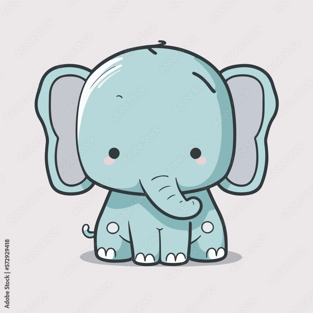 Cute baby elephant, drawn vector illustration. Children's illustration. Use it for a happy birthday invitation card, printing on a T-shirt. Cute baby elephant, drawn vector illustration. Children's illustration. Use it for a happy birthday invitation card, printing on a T-shirt.