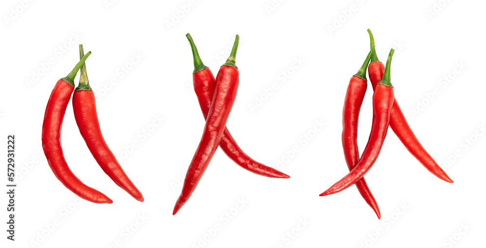 Group of chili isolated for design element Group of chili isolated for design element