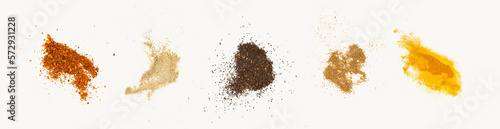 Set of herb and spices powder isolated