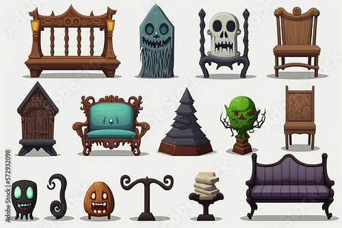 furniture icons pack illustration (ID: 572932098)