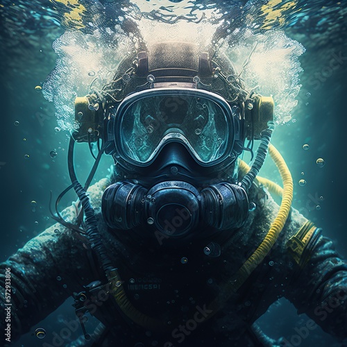 Tela frightened diver, sea, ocean