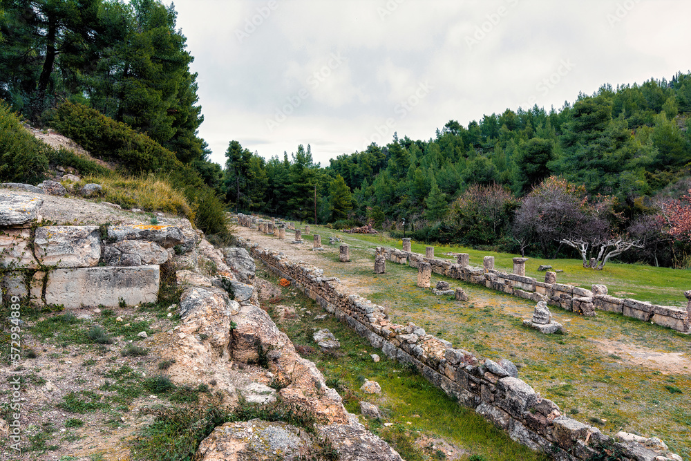The Amphiareion of Oropos is situated in the hills 6 km southeast of the fortified port of Oropos