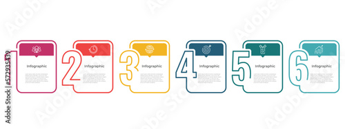 Modern timeline infographic 6 options.