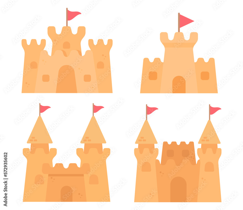Sand Castle. Activity for children to build a beach castle. Sand Castle. Activity for children to build a beach castle.