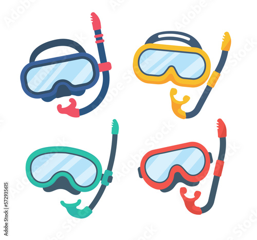 Diving mask. breathing apparatus for watching coral reefs under the sea