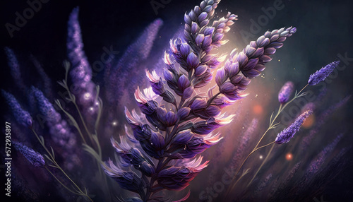 Close up of lavender in bloom - Generative AI
