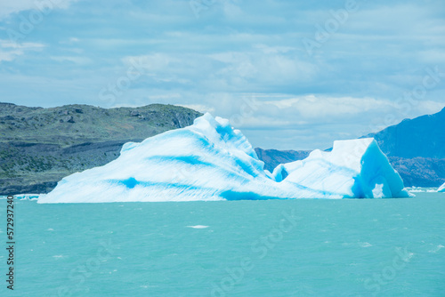 View of some beautiful icebergs at Argentino Lake - El Calafate, Argentina