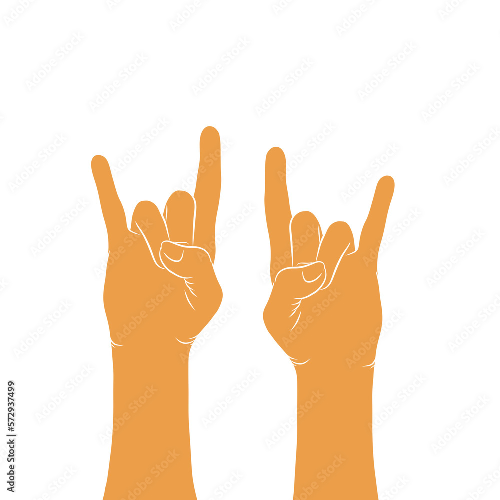 Hand showing heavy metal sign. rock n roll symbol Hand showing heavy metal sign. rock n roll symbol