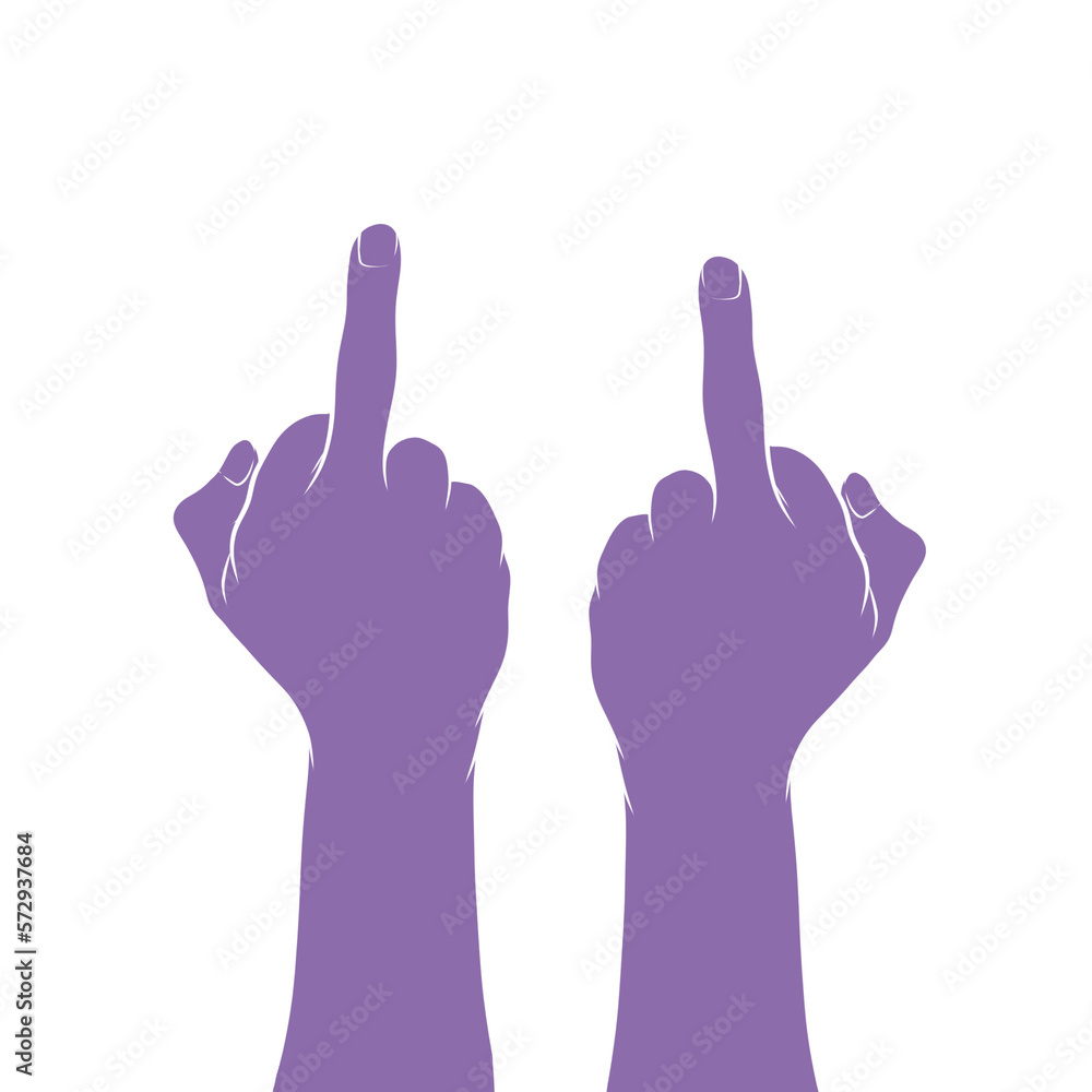 Obraz premium hand showing middle finger. fuck you symbol