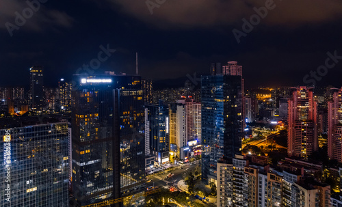 Shenzhen ,China - Circa 2022: Aerial view of landsccape in Shenzhen city, China © lzf