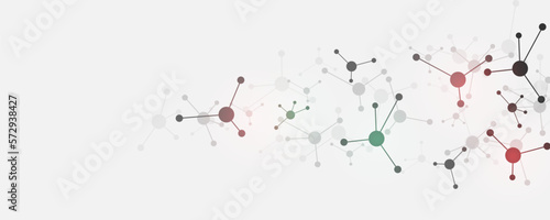 Abstract background, DNA neural network molecular structure concept scientific research landscape for technology