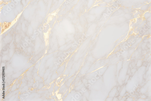 White and gold marble texture. AI	