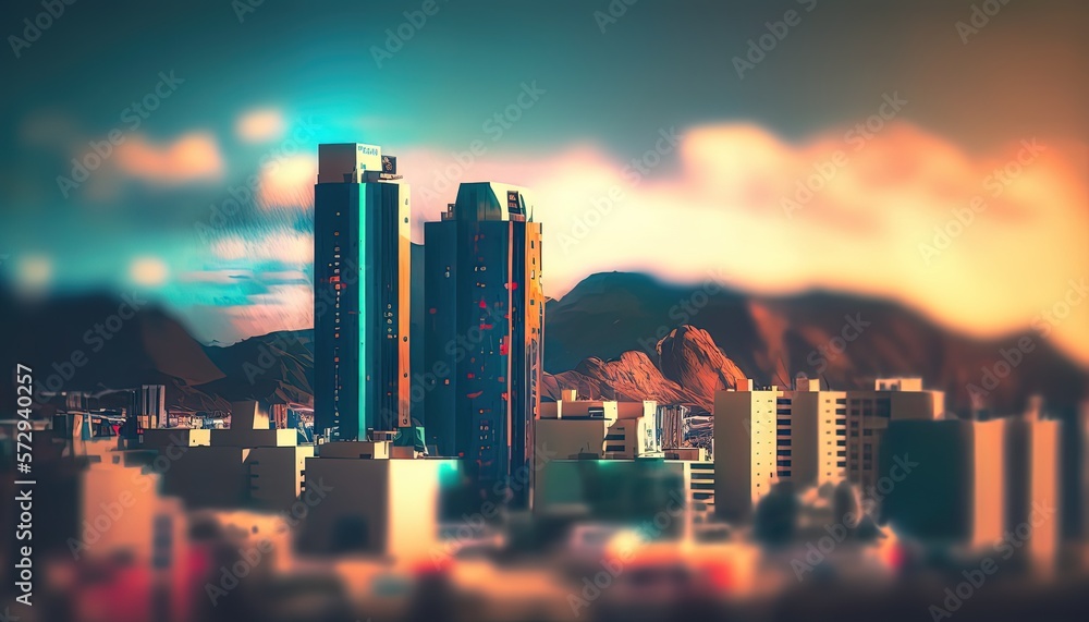 blur urban cityscape background, Generative Ai	
