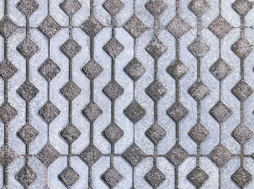 Grass eco pavement of parking lot. New concrete paving texture seamless