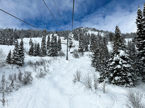 Snowy mountains in Jackson Hole, WY