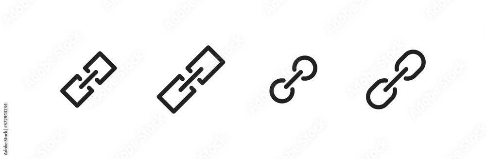 Link icon set. Chain, hyperlink, connection symbol. Link icon set. Chain, hyperlink, connection symbol.