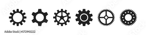 Gear icon set. Options, settings symbol