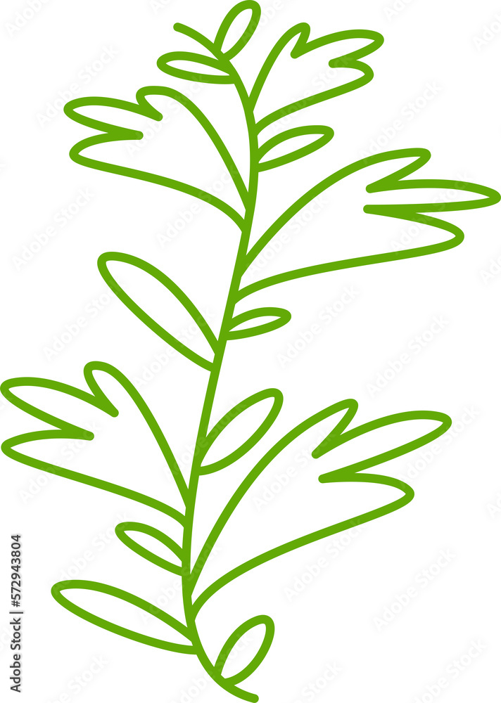 Naklejka premium decorative leaves line illustration