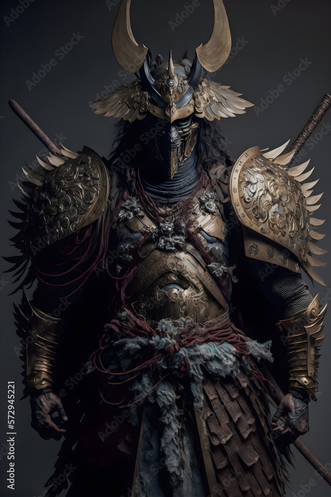 editorial photography Japanese god of the earth japanese warrior wooden