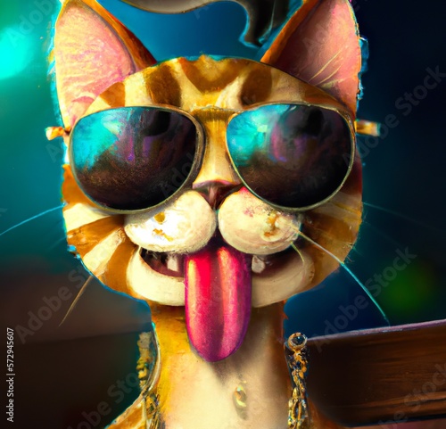 cool cat with sunglasses