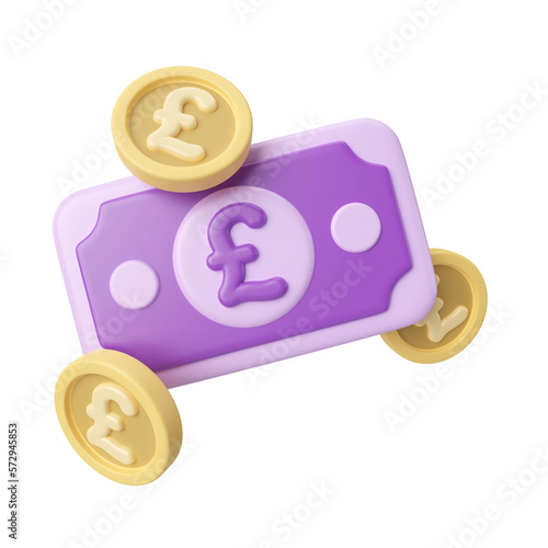 Pound Money 3D Illustration Icon