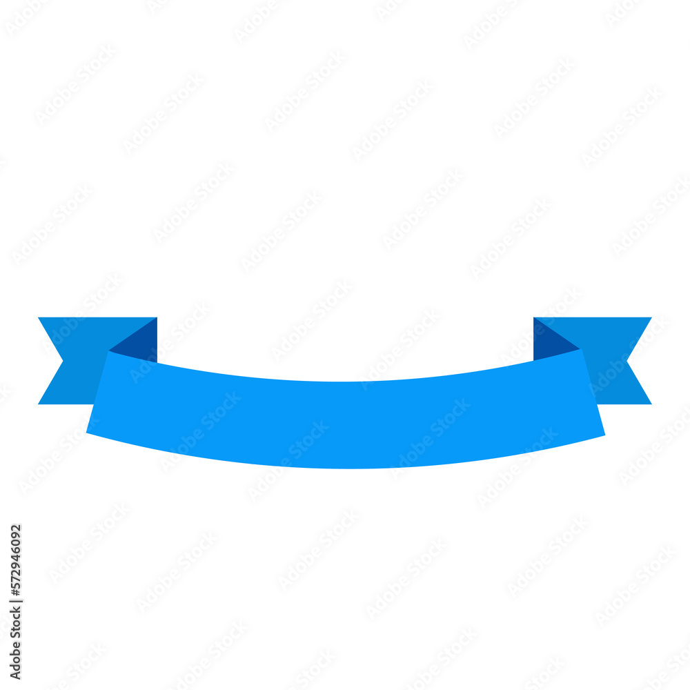Blue ribbon for design, discount offer and gift. Retro style. Flat ribbon illustration. Blue ribbon for design, discount offer and gift. Retro style. Flat ribbon illustration.