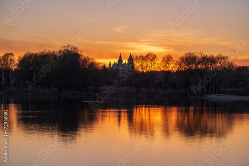 sunrise over the lake