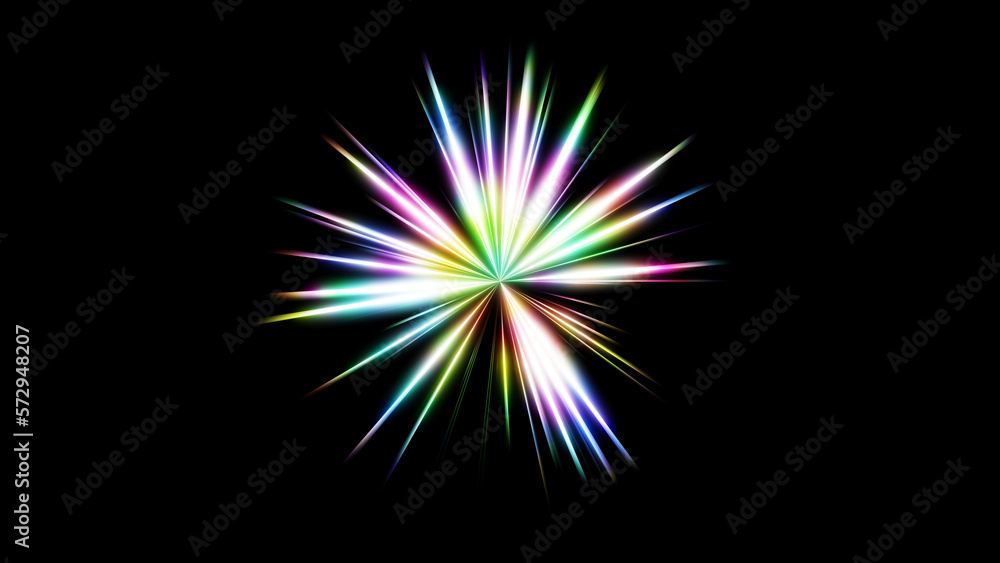 輝く光の効果のイラスト素材。カラフルな光。