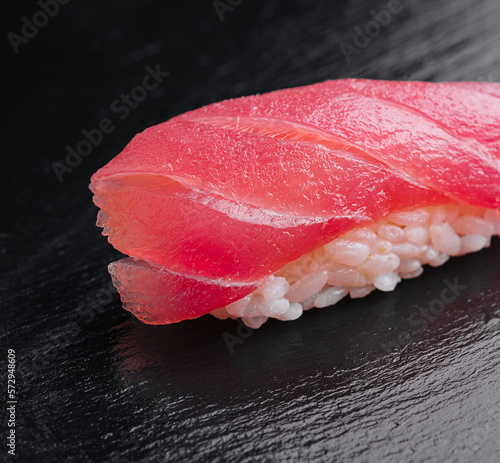 Japanese Nigiri sushi with raw tuna fillet