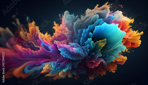 illustration background abstract color splash of paints .Generative AI © Sheviakova