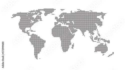 World map of round dots Vector illustration.