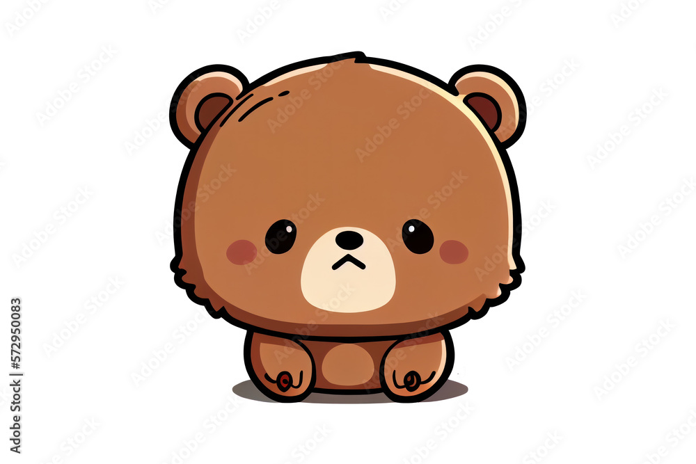 Fototapeta premium Isolated bear cartoon on transparent background. generative Ai