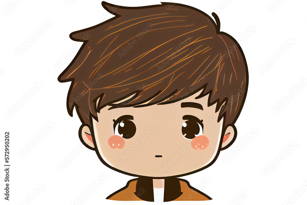 Handsome man cartoon style on transparent background. generative ai