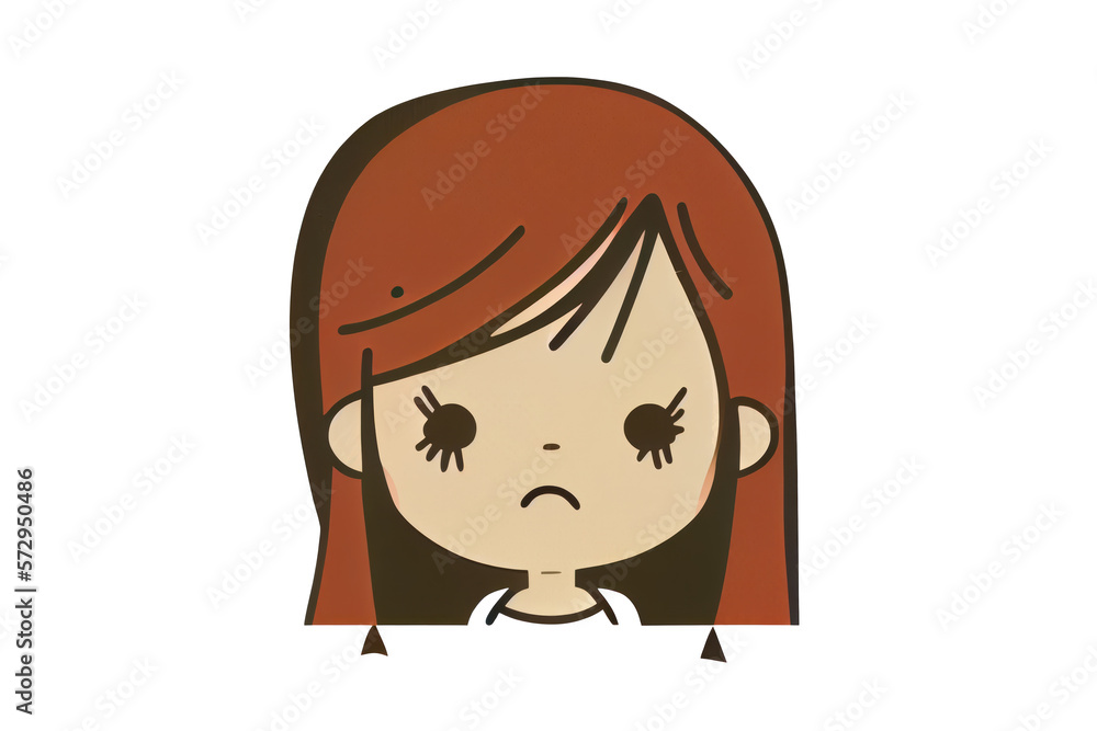 Cute girl cartoon style on transparent background. generative ai Cute girl cartoon style on transparent background. generative ai